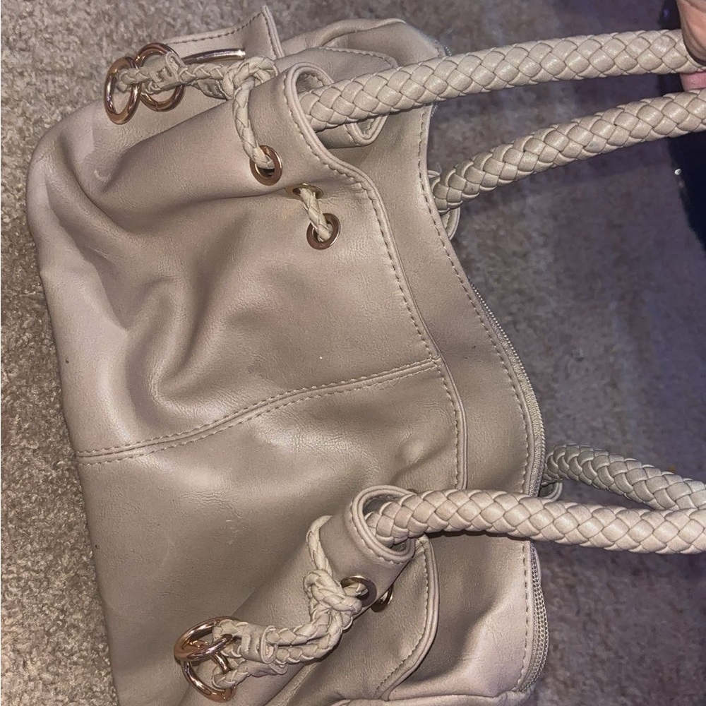 Target Cream Shoulder Bag with Braided Handles